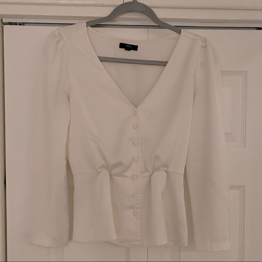 J Crew Long-Sleeved Peplum Blouse